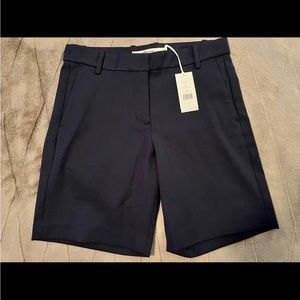 NEW TORY BURCH Sz 2 TECH TWILL NAVY GOLF SHORTS $158